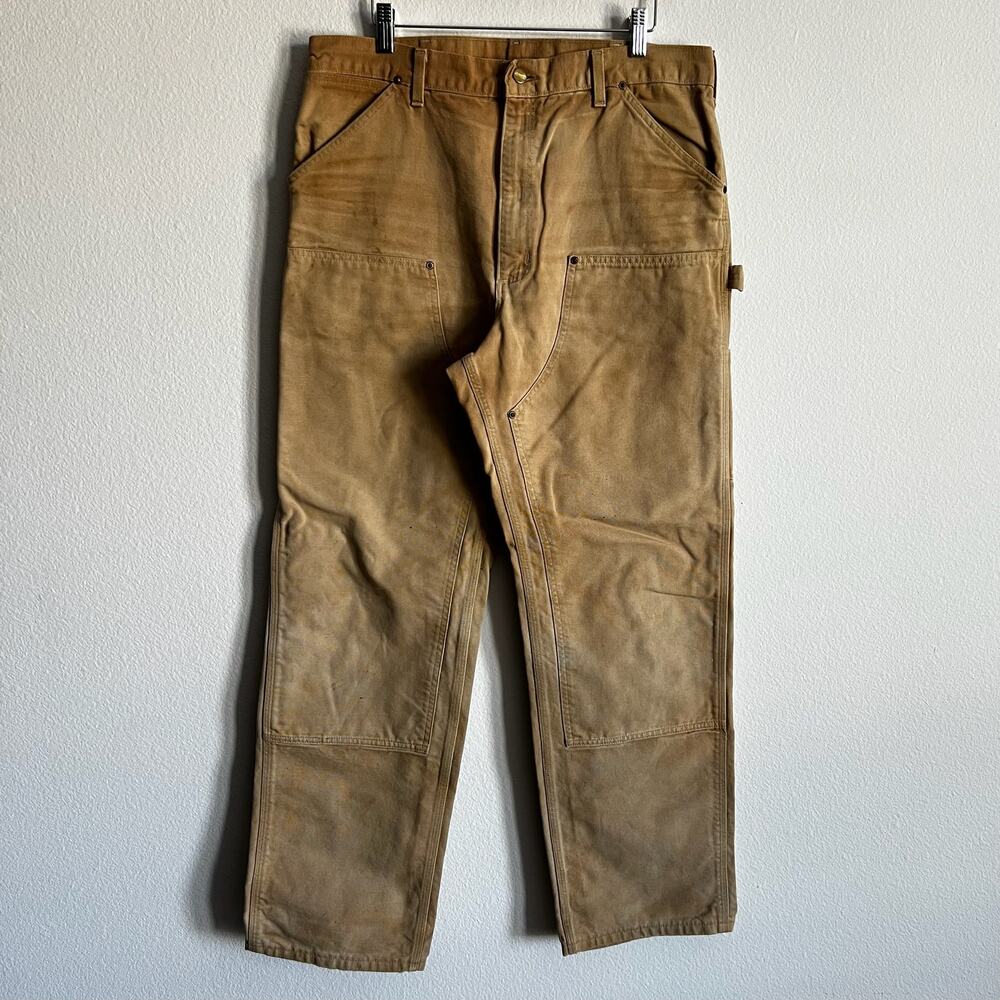Carhartt B01 BRN faded brown double knee work wear carpenter pants